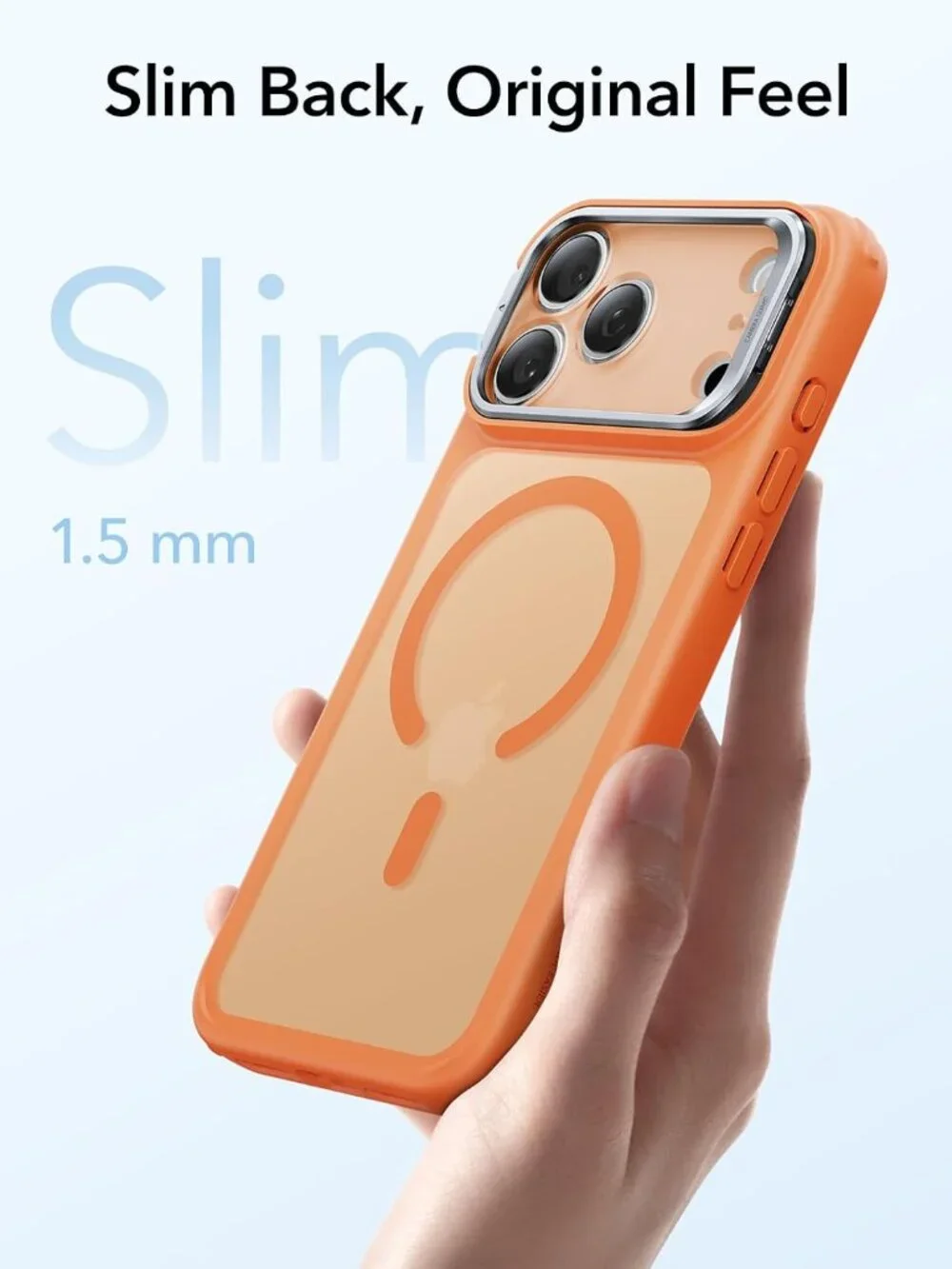 ESR iPhone 17 Pro Case Stash Stand MagSafe Military Drop Frosted Orange